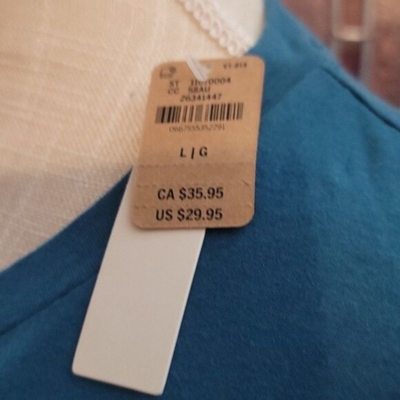 Blue Coral Short Sleeve Pocket Tee PINK VS Large - Picture 3 of 8